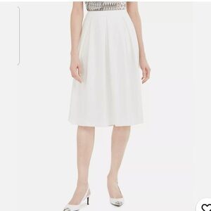 NWT Calvin Klein Cream Midi A-Line Skirt